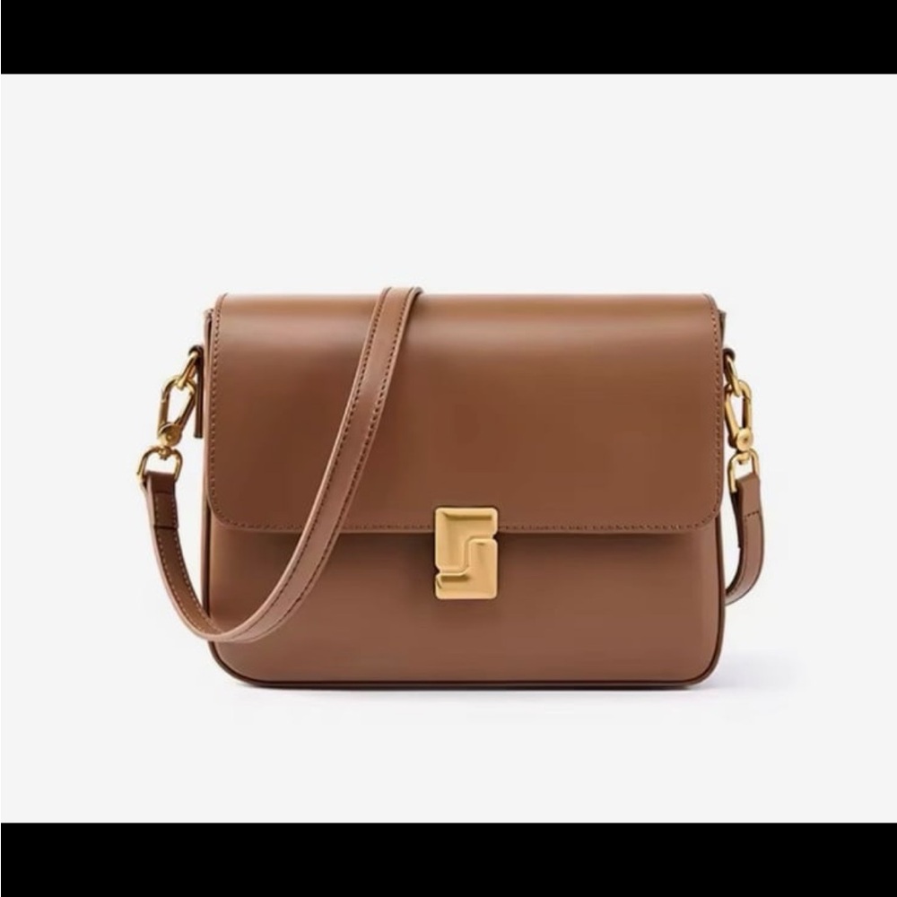 Elegant Brown Leather Shoulder Bag